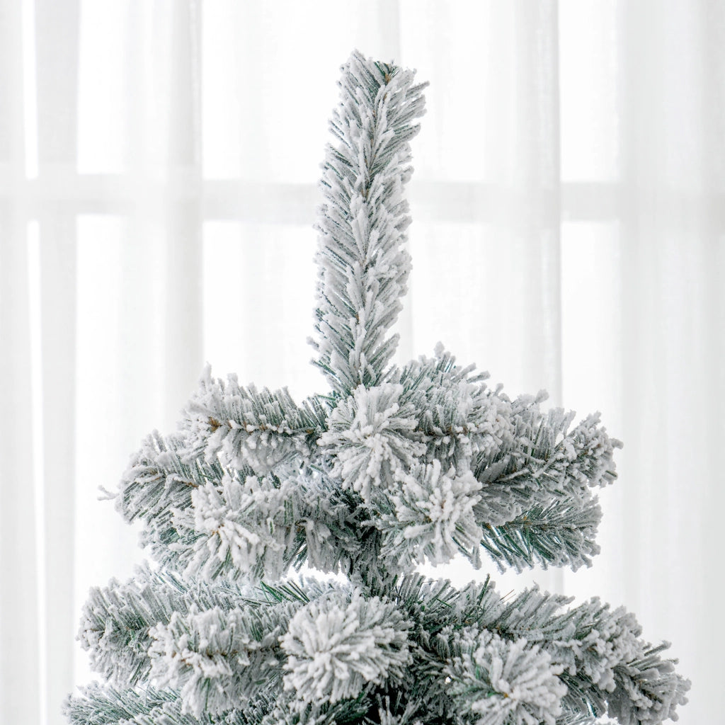 Albero di Natale Artificiale ¨C Zephmum ¨C Verde Bianco Nevato 180 cm