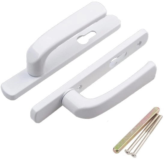 Set di maniglie di sostituzione - bianco - 210mm maniglie - sicuro e duraturo - adatto per porte interne ed esterne - con istruzioni di installazione incluse