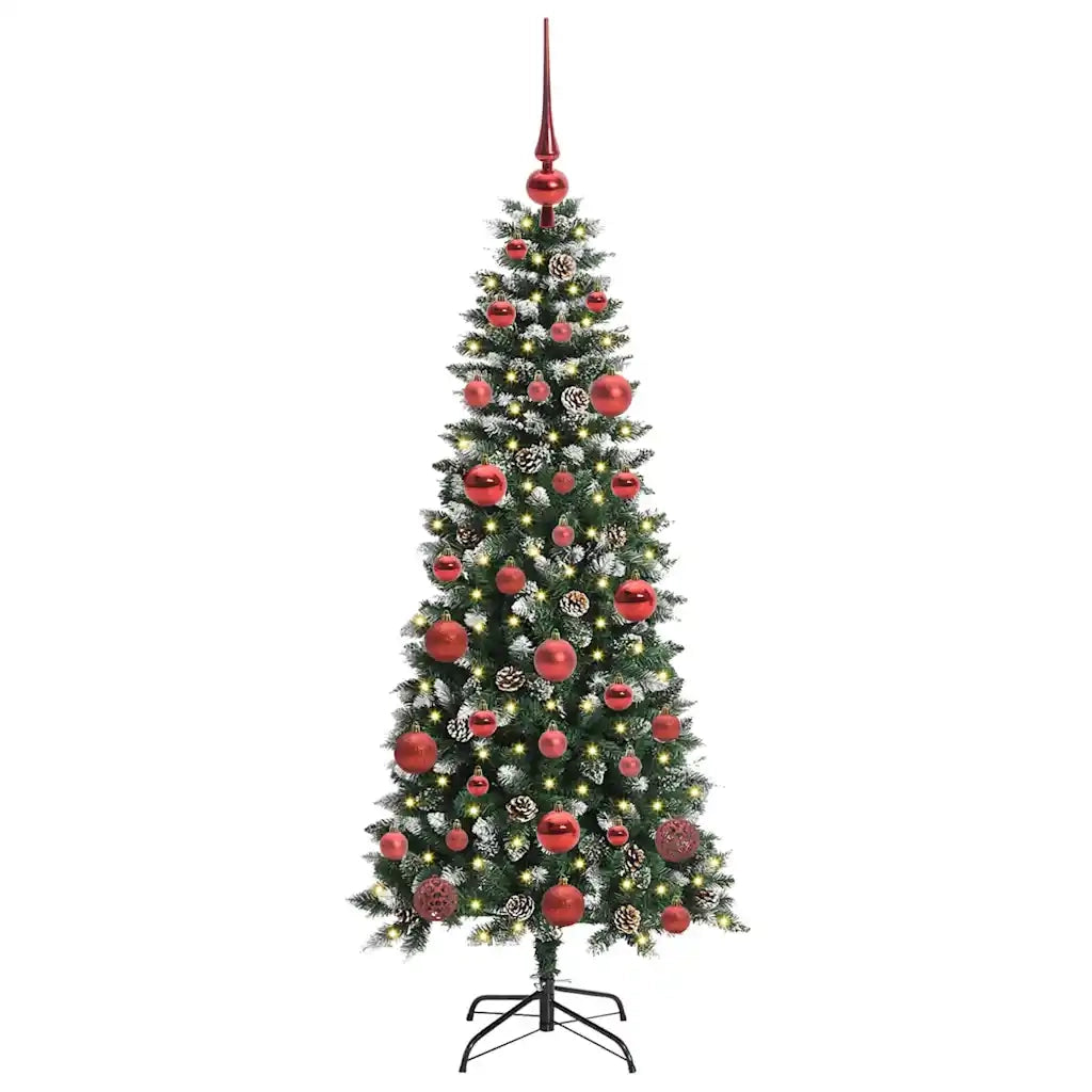 Albero di Natale Artificiale-Albero Natalizio con 150 LED Verde 150 cm 428158