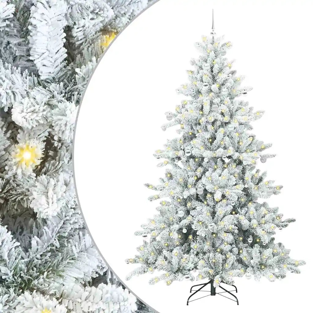 Albero di Natale Artificiale con Rami Pieghevoli Bianco 240 cm