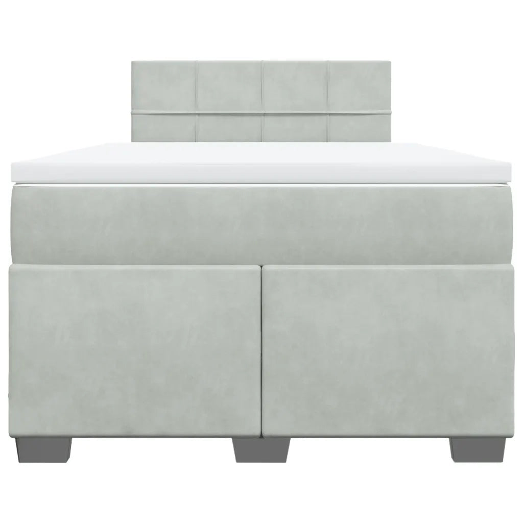Giroletto a Molle con Materasso Grigio Chiaro 120x190cm Velluto 3286258