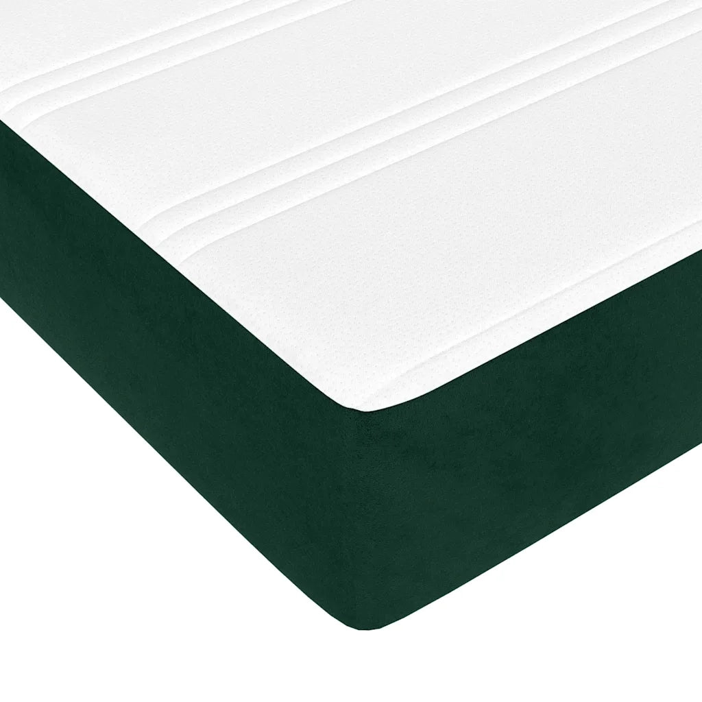 Giroletto a Molle con Materasso Verde Scuro 160x200 cm Velluto 3144690