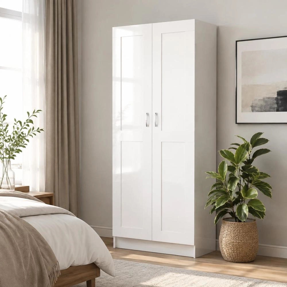 White Bookcase, 82.5 X 30.5 X 185.5 Cm, Made Of Engineered Wood.