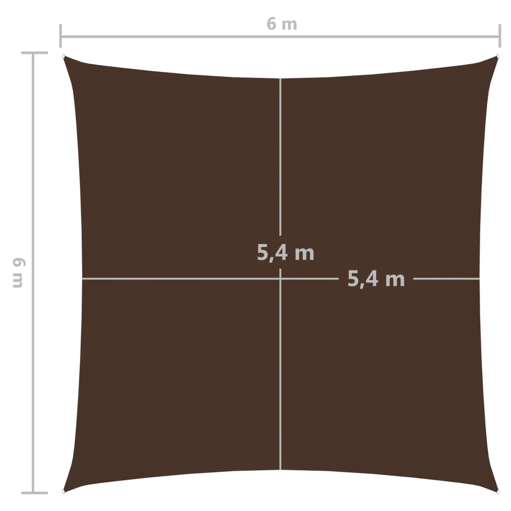 Vela ombreggiante/ombrellone quadrato 6 x 6 m in tessuto Oxford marrone 02_0009529