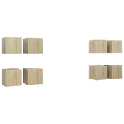 Mobili TV a Parete 8 pz | Armadietto TV | Mobile Porta TV Rovere Sonoma 30,5x30x30 cm