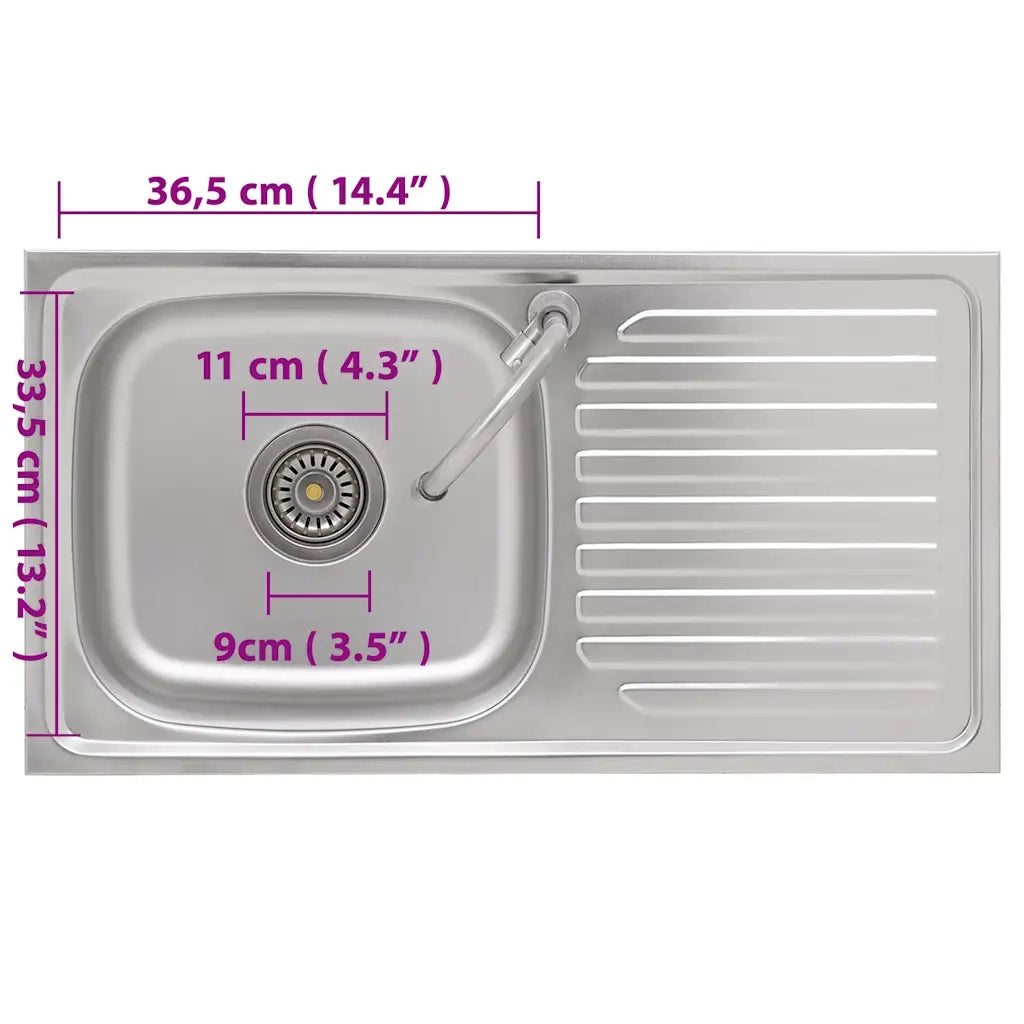Lavello da Campeggio Vasca Singola con Rubinetto Acciaio Inox 151213