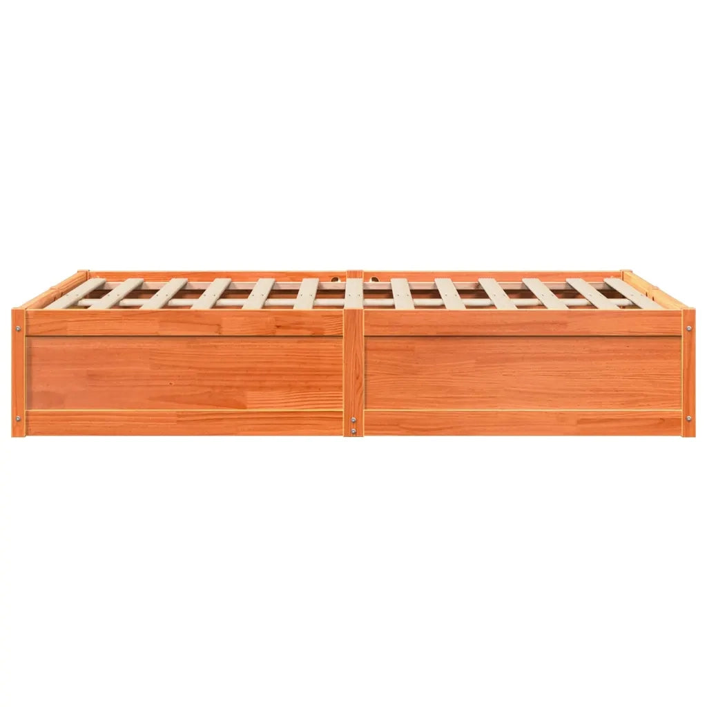 Letto senza Materasso Marrone Cera 120x190 cm in Legno di Pino