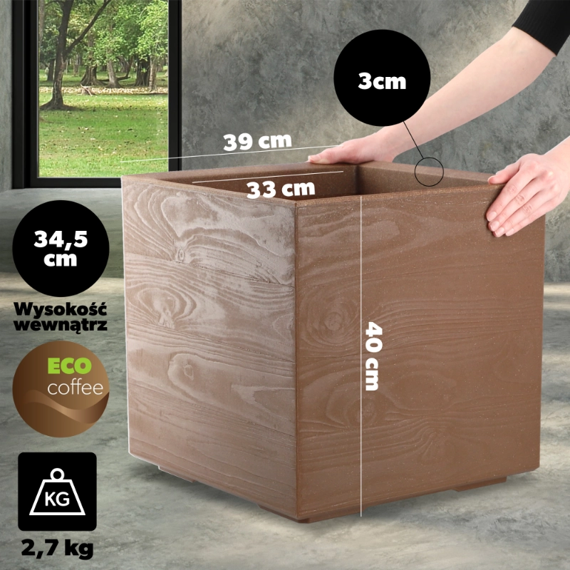KADAX Zestaw Kwietnik KARO ECO coffee 400x400 desk