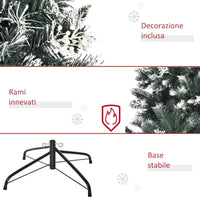 Albero di Natale Artificiale Innevato 150 cm 378 Rami con Bacche Verde