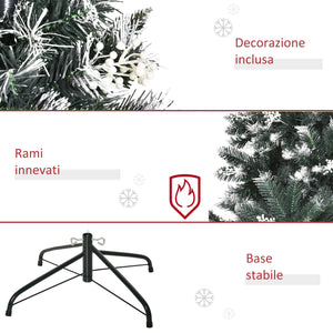 Albero di Natale Artificiale Innevato 150 cm 378 Rami con Bacche Verde