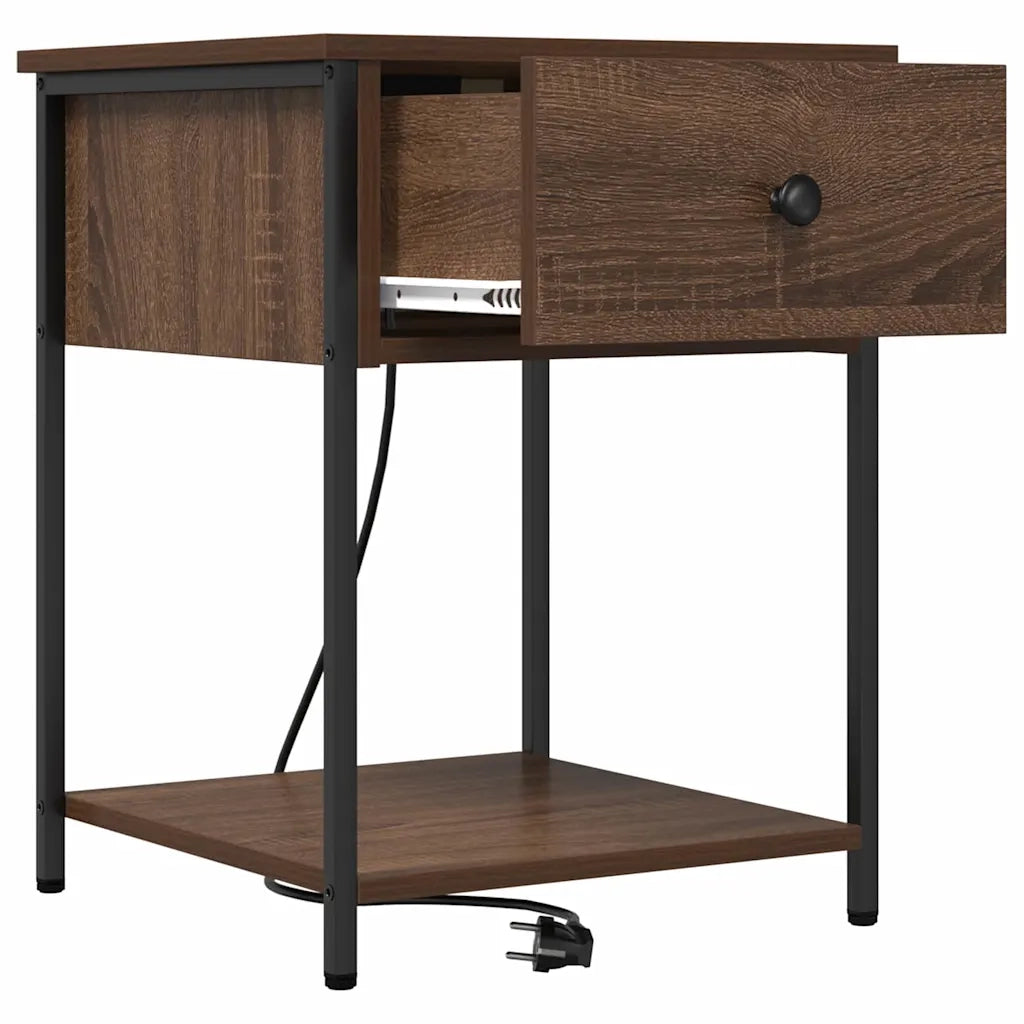 Armadio da Notte con cassetto Rovere Marrone 42 x 41 x 56 cm 859428