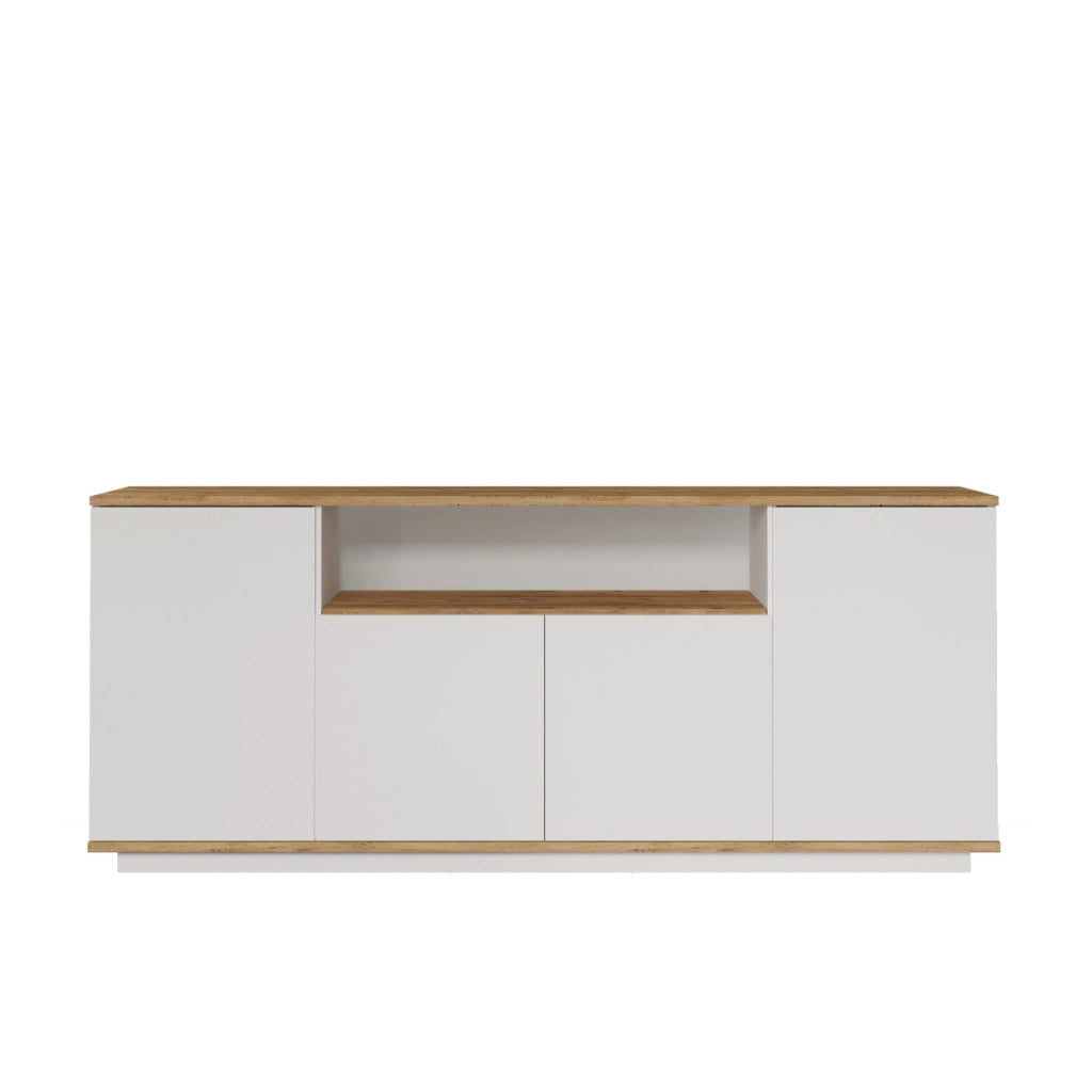 Credenza in legno "FR15" - 180 x 44 x 75 cm - Pino Atlantico Bianco