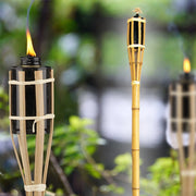 Trade Shop - Fiaccola Bambù Bamboo 90cm Esterno Giardino Luce Torcia Stoppino Bt-a90 Ro000442 -