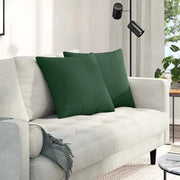 Cuscini da Divano 2 pz-Set di 2 Cuscini per Sofa Verde Scuro 50 x 50 cm Tessuto in Cords 639521
