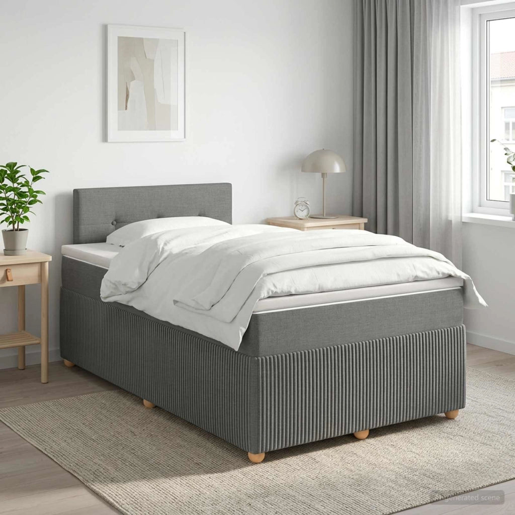 Letto box spring con materasso Grigio Scuro 120 x 200 cm 3451441