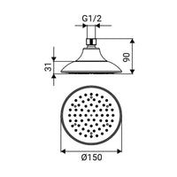 Soffione in abs cromato e grigio - Serie Icaria