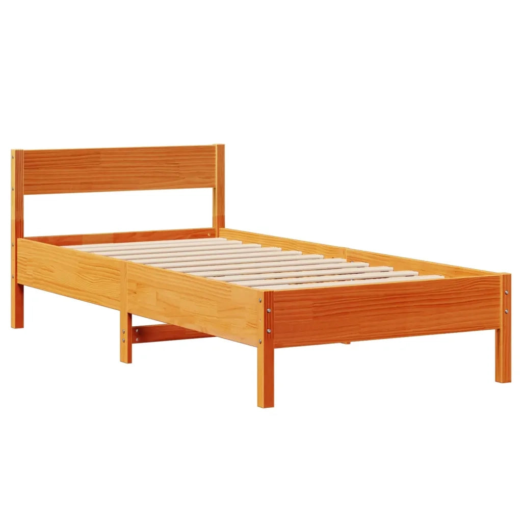 vidaXL Letto senza Materasso Marrone Cera 75x190 cm in Legno di Pino