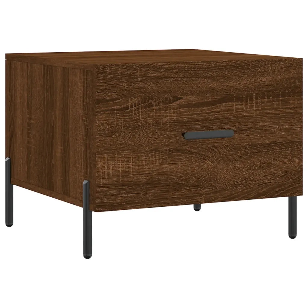 Tavolino da Salotto-Tavolino da soggiorno-Tavolo Rovere Marrone 50x50x40cm Legno Multistrato 524956