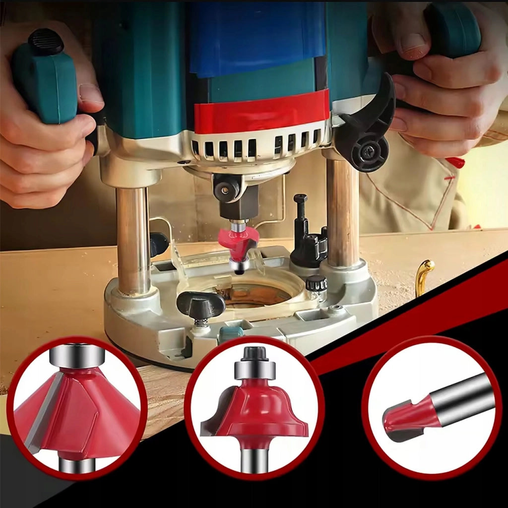 Set Frese per Legno Rosfix WoodCut Pro 15 – 15 Pezzi | Gambo 12 mm | Acciaio Temprato e Carburo | Per Fresatrice