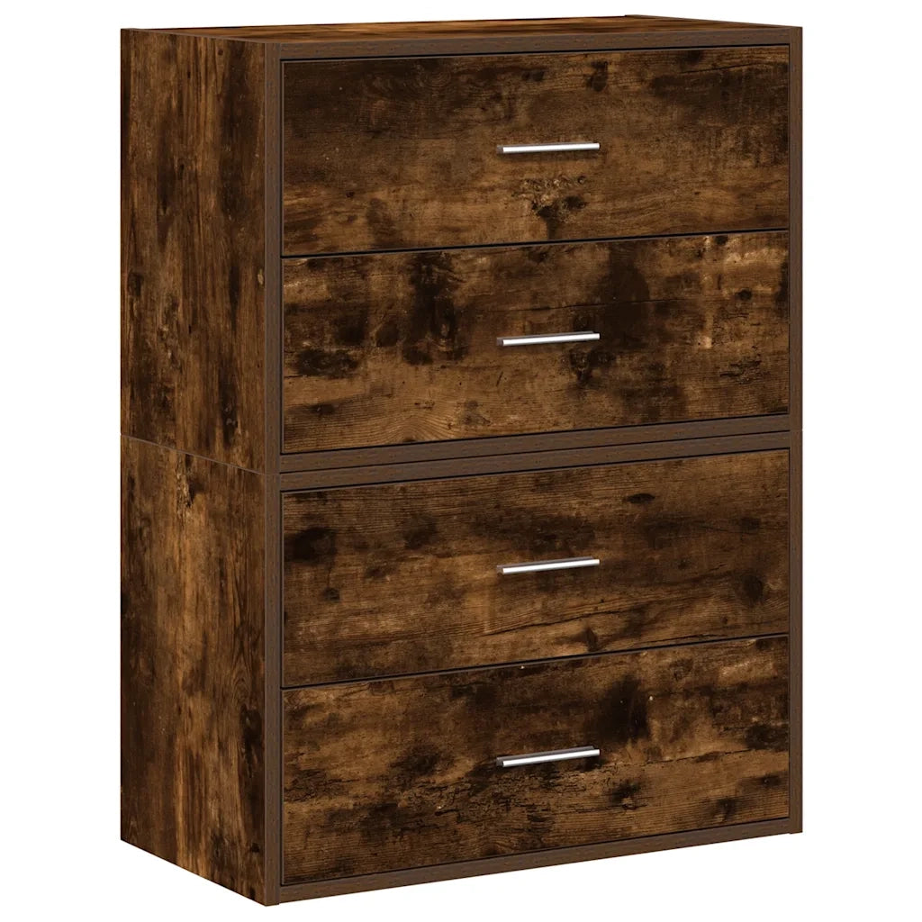 Armadi con 2 Cassetti 2 pz Rovere Fumo 60x31x40cm in Truciolato CFW8512192