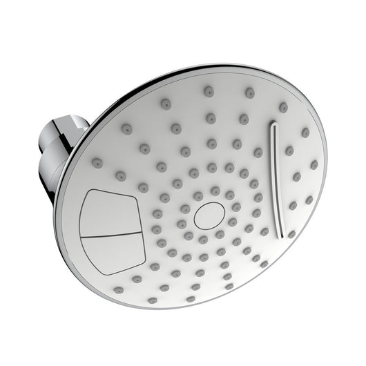 Soffione cromato e grigio con getto a cascata - Serie Corfù