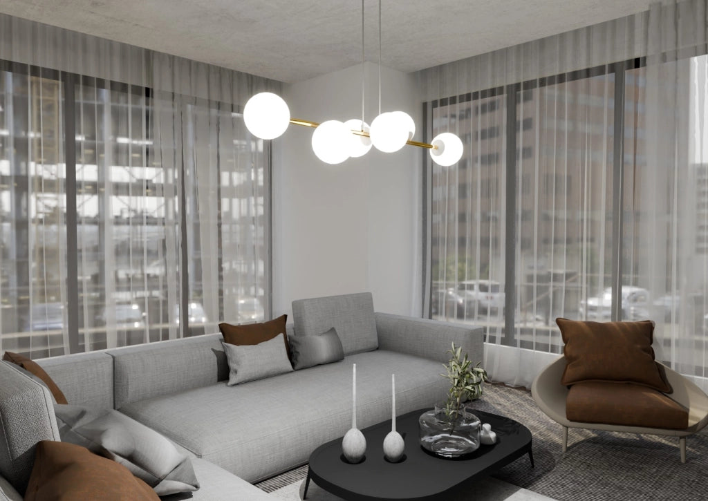 Lampadario Emibig Gravity 6 6xE14 bianco oro 110cm