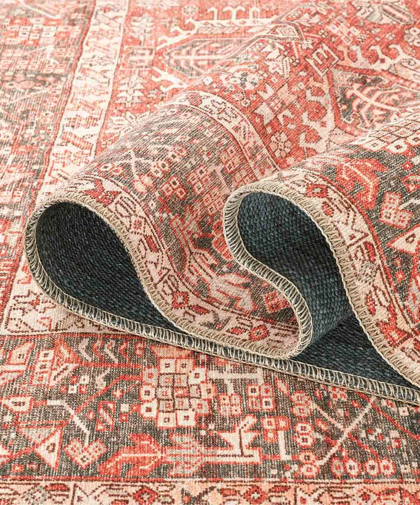 Tappeto arredo casa ORIENTAL BABILONIA ROSSO cm.140x190 riproduzione disegno persiano classico in stile vintage. Tappeto lavabile per salotto, soggiorno, camera da letto.