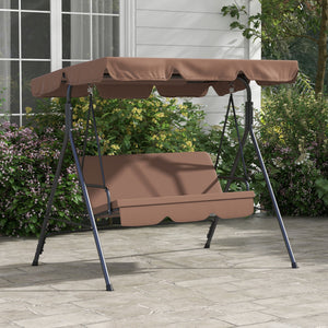 Dondolo da Giardino a 3 Posti con Cuscini 172x110x153 cm Marrone e Nero