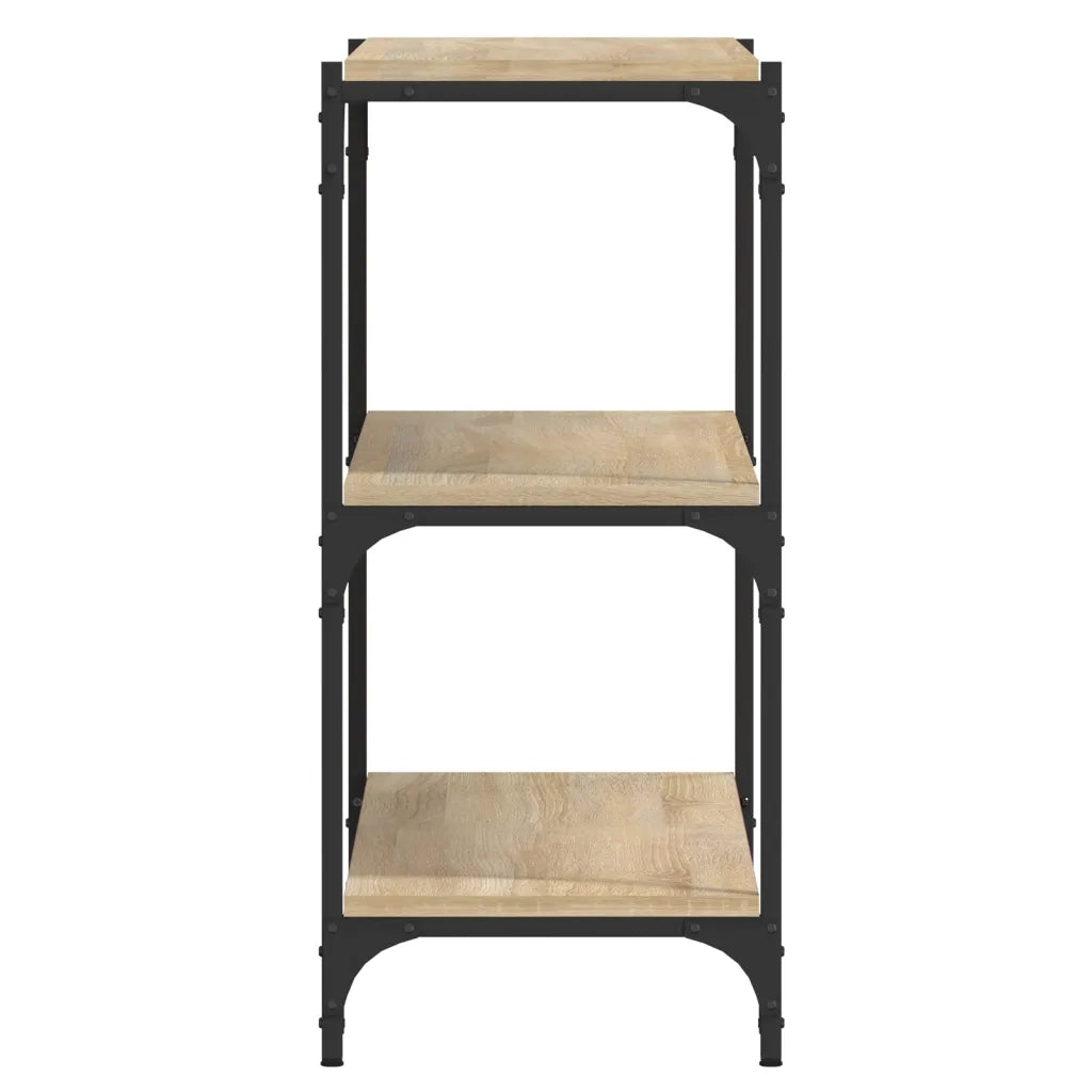 Libreria-Scaffale per Libri-Mobile di Stoccaggio Rovere Sonoma 100x33x70,5cm Legno Multistrato Acciaio
