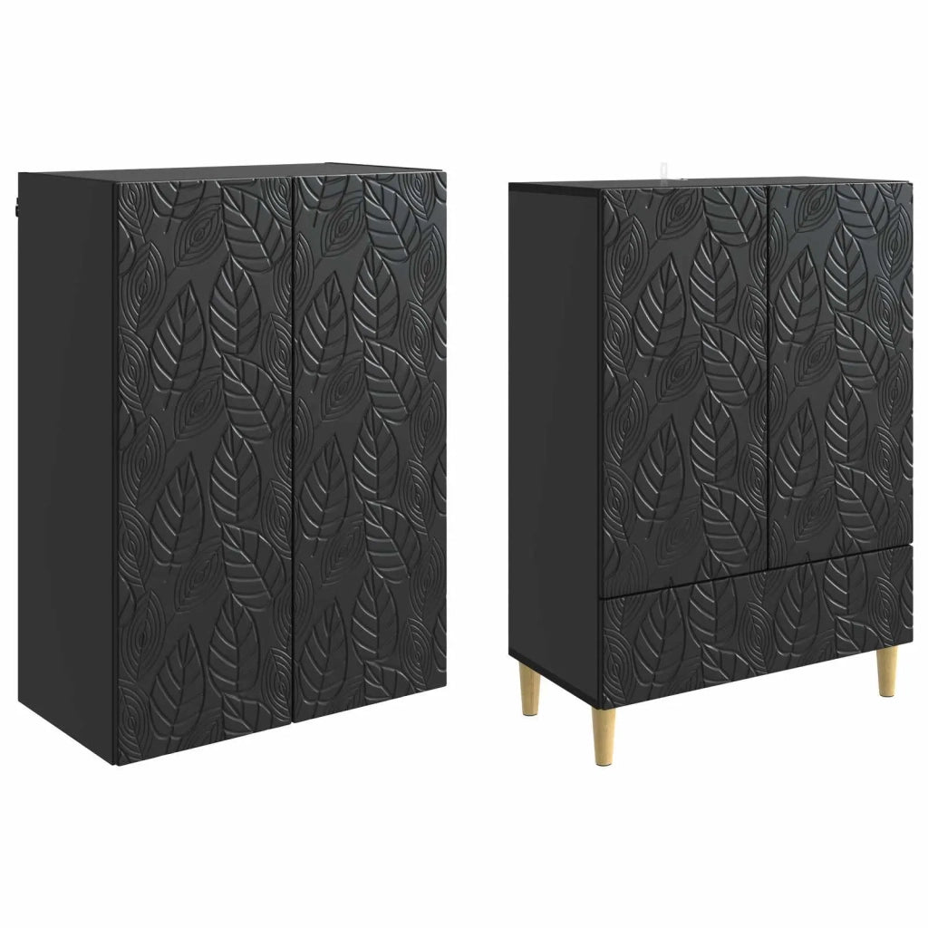Set di armadi 2 pcs Nero Legno ingegnerizzato