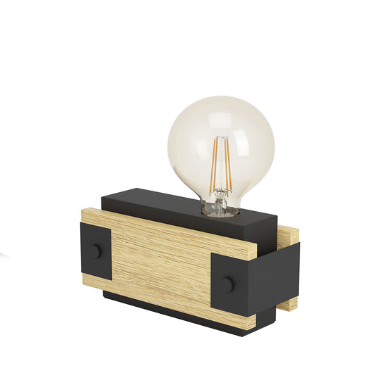 Lampada Da Tavolo Vintage Layham Legno Marrone 1 Luce E27