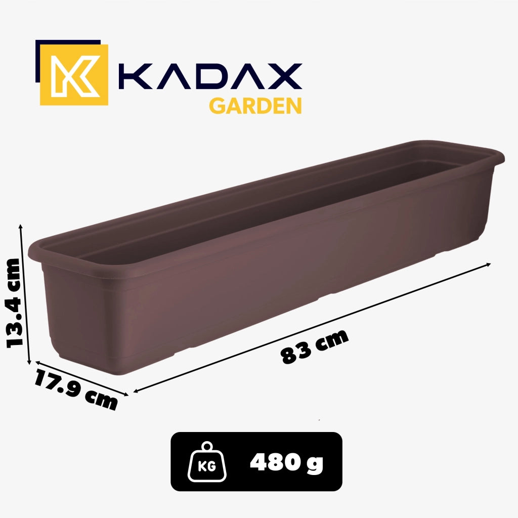 Vaso da fiori rettangolare in plastica KADAX per balcone, 80 cm.