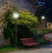 Lampada solare LED da esterno IP44 nera con 6 LED