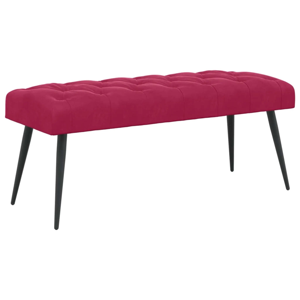 Panchina con bottoni imbottiti Rosso Vino 110 x 40 x 46 cm 42038576