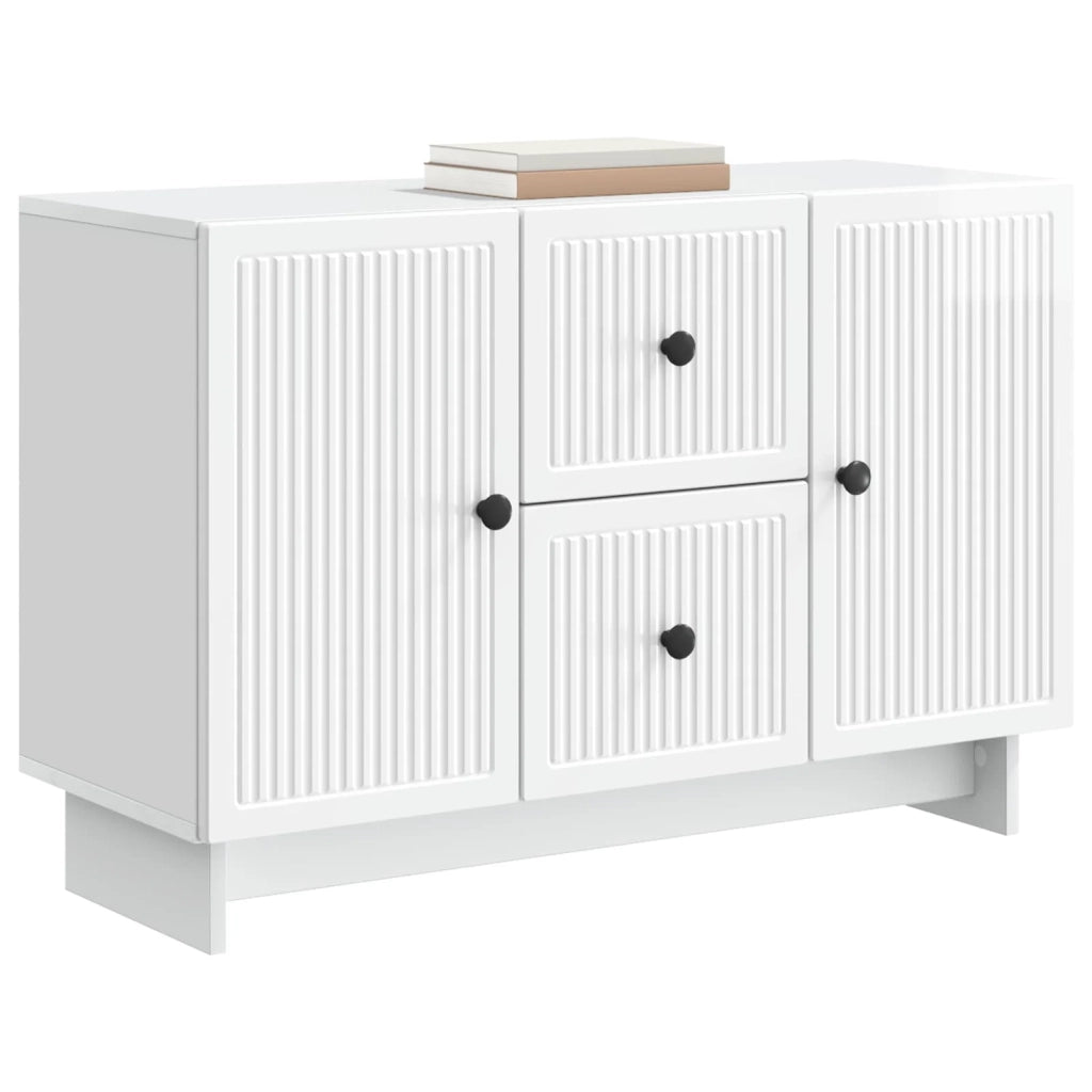 Credenza Bianco Lucido 89 x 34,5 x 60 cm Legno ingegnerizzato