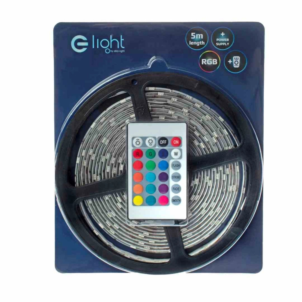 Kit striscia LED RGB IP65 telecomando 5m Eko-Light EKZ2291