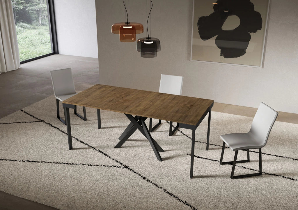 Consolle allungabile 90x40/300 cm Sakuro Evolution Noce gambe antracite