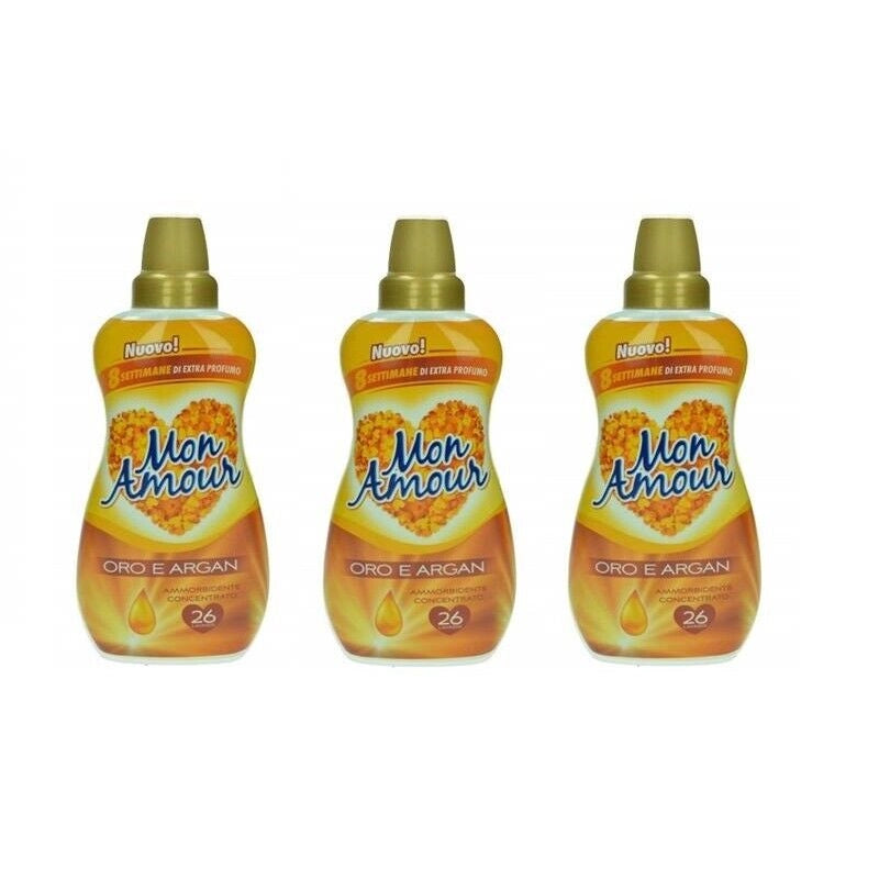SET 3 FELCE AZZURRA AMMORBIDENTE MON AMOUR ORO E ARGAN 26 LAVAGGI 650 ML