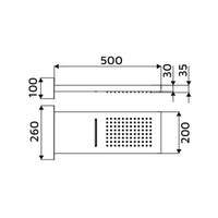 Soffione a muro con funzione pioggia e cascata - Serie Arcadia