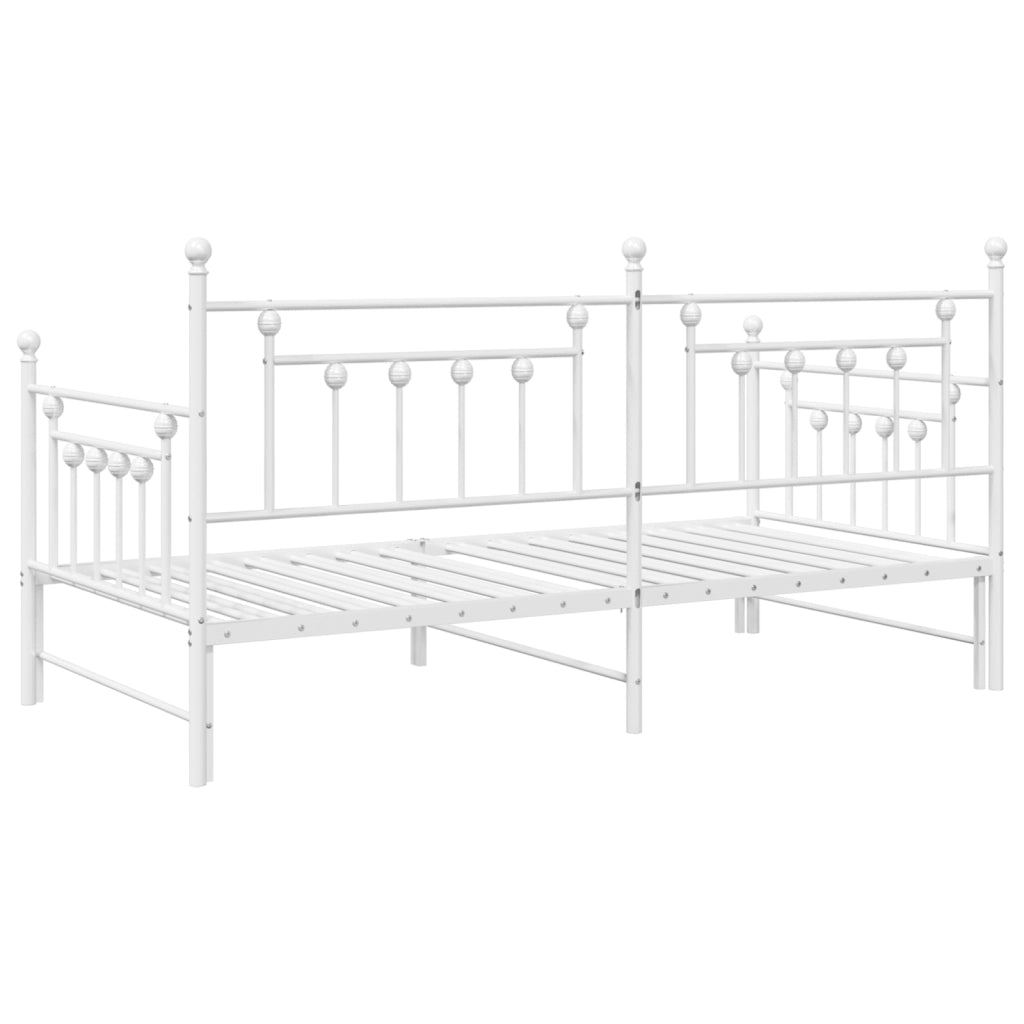 Struttura Letto Giorno  con Letto Estraibile Bianco 100x200 cm in Acciaio