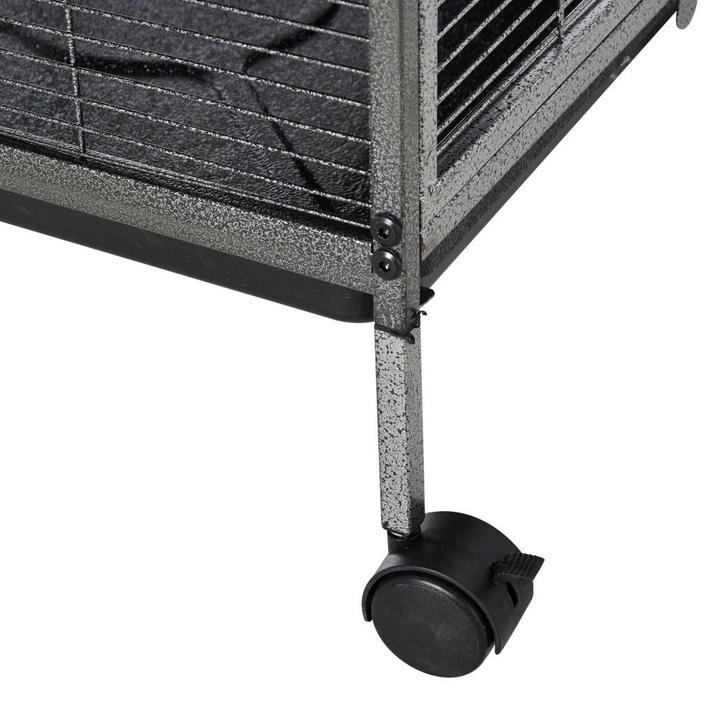 Gabbia per Cincill¨¤ e Porcellini d'India con 3 Ripiani e Ruote ¨C ZephMum ¨C Grigio 52x52x113.5cm
