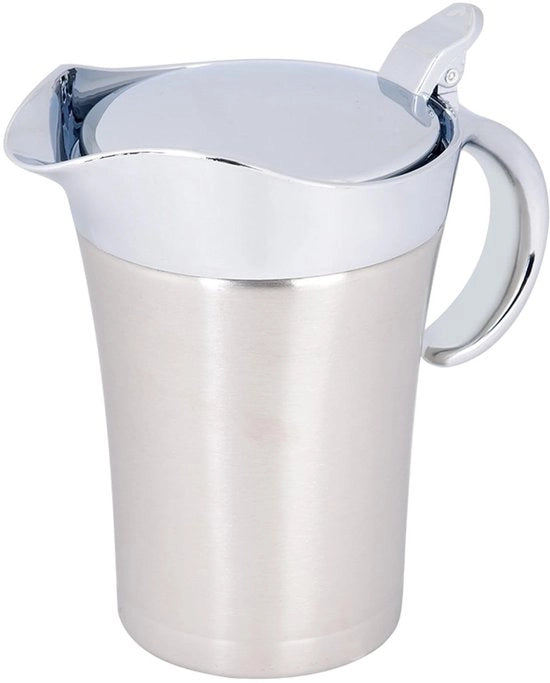 Pentola a Doppia Parete in Acciaio Inossidabile - 750ml - Termica - Integrata Coperchio - Resistente al Colpo - Pentola per Salsa e Condimento