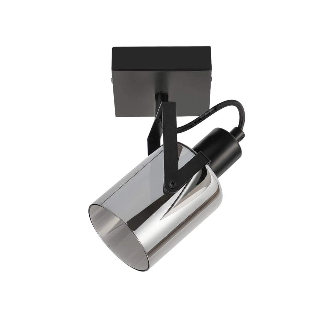 ZMH Faretto da soffitto 1 fiamma vetro grigio fumé retrò E14 per camera letto corridoio