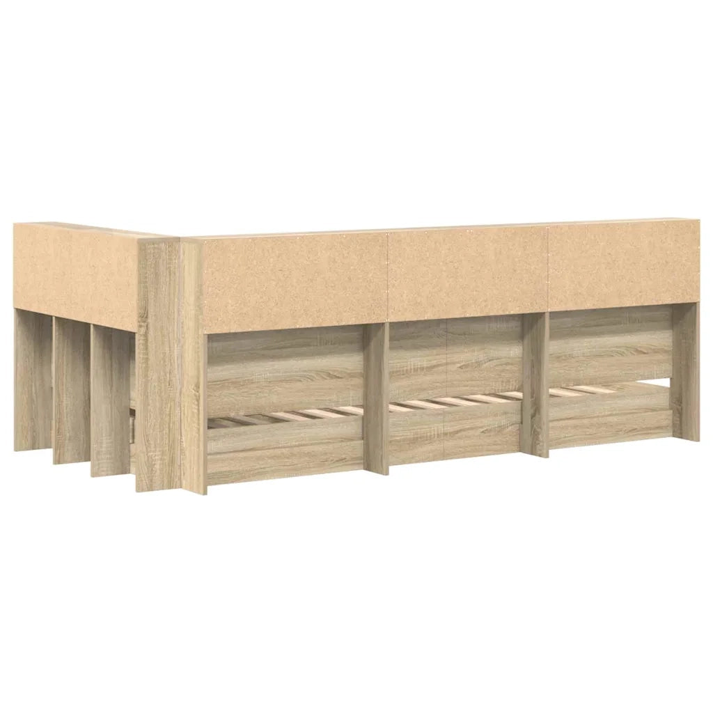 Letto Libreria Rovere Sonoma 75 x 190 cm Legno multistrato 3335755