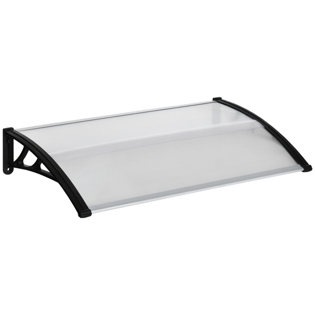 EasyComfort Pensilina da Esterno per Finestre e Porte, in Policarbonato e Alluminio, 110x60x18cm - Trasparente
