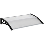 EasyComfort Pensilina da Esterno per Finestre e Porte, in Policarbonato e Alluminio, 110x60x18cm - Trasparente