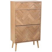 Scarpiera in legno con 2 ante e 2 cassetti marrone 70x32x120h cm