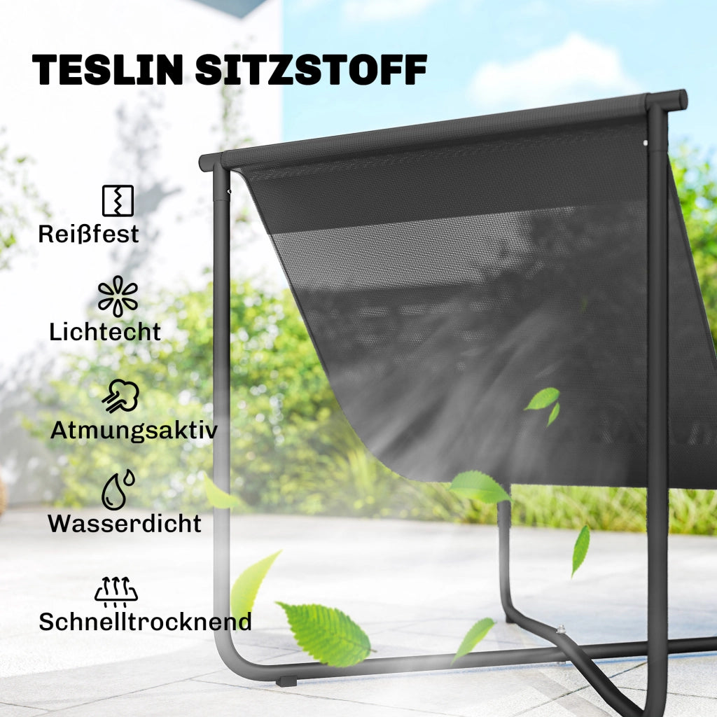 Poltrona da giardino ergonomica ¨C zephmum ¨C Grigio scuro con cuscini e struttura in acciaio 100x80x100