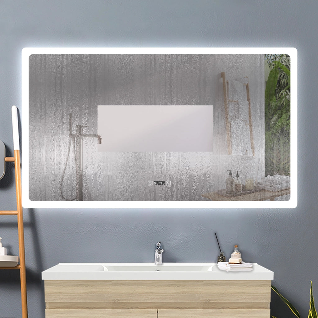 AICA IT Specchio Da Bagno Rettangolare Da 160x80cm con LED, Antiappannamento, 3 Temperature Colore