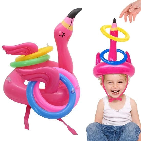 Giocattolo da Bagno Flamingo Inflato - Set di 5 Pezzi - Accessori per il Bagno - Giochi per Feste di Compleanno - Materiale PVC Duraturo - Atmosfera di Gioco Attiva - Set di Giochi